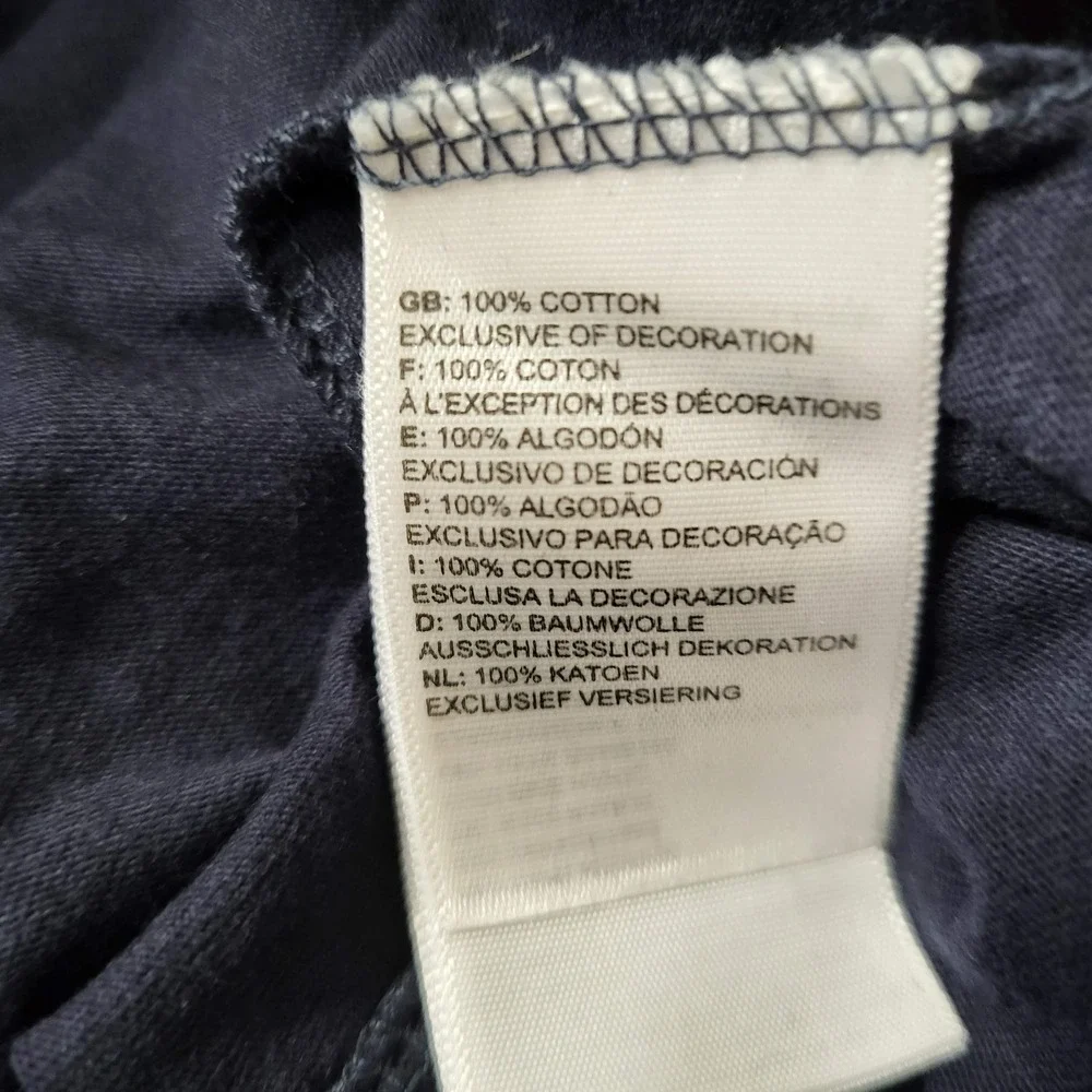 The North Face Men Shirt M Navy Logo Slogan Short Sleeve